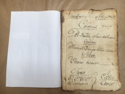 Documento antiguo Dos Torres