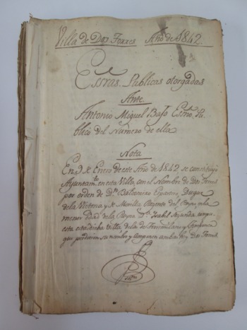 LIBRO PROTOCOLOS 1842 unificacion Dos Torres
